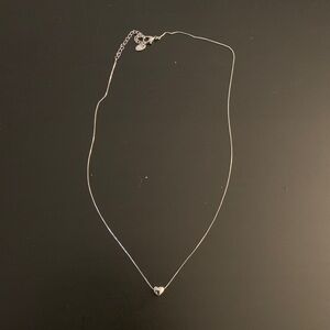 Elegant Faux Silver Heart Necklace